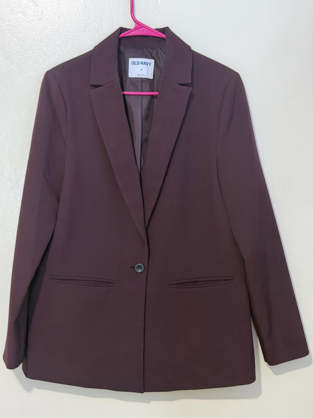 Old Navy Women's Deep Plum Single-Button Blazer